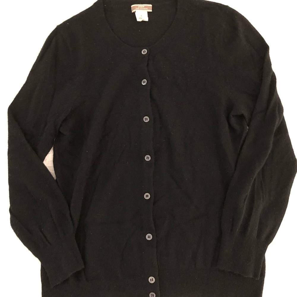 J. Crew Black Cashmere Cardigan
